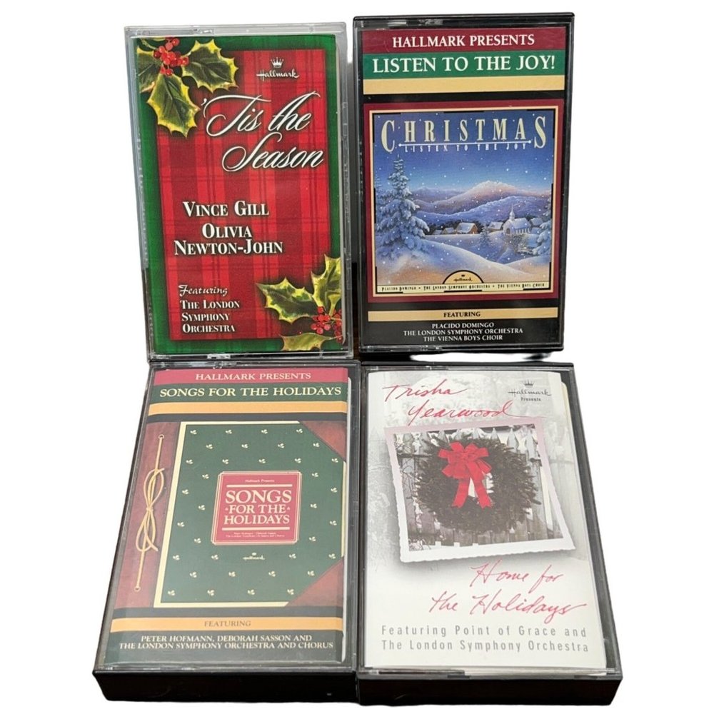 Hallmark Christmas Cassette Tapes Lot of 4 Home for the Holidays Listen to Joy